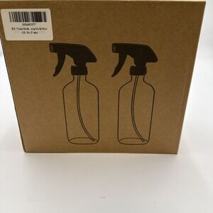 16 oz 2 Pack Amber‎ Glass Spray Bottles, Refillable Empty Dark Glass Labels